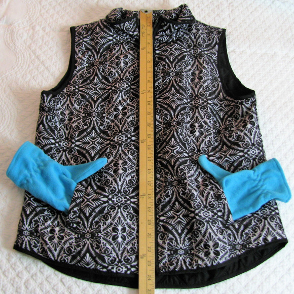 Quilted Vest by Onque Casual  Sz M Black and White - Picture 6 of 8